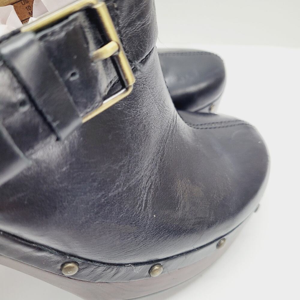 Clarks Artisan Womens Clogs Black Leather Buckle & Studs US Size 10 M - Picture 10 of 11